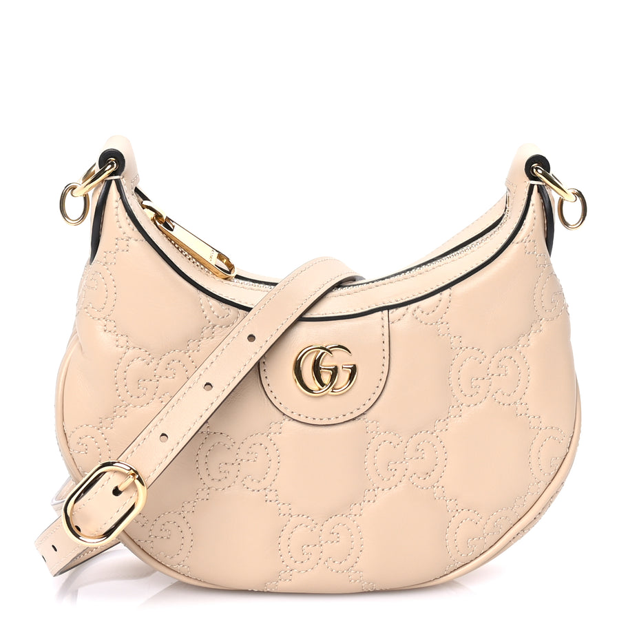 Gucci Calfskin GG Matelasse Mini Hobo Shoulder Bag  Beige Image 1