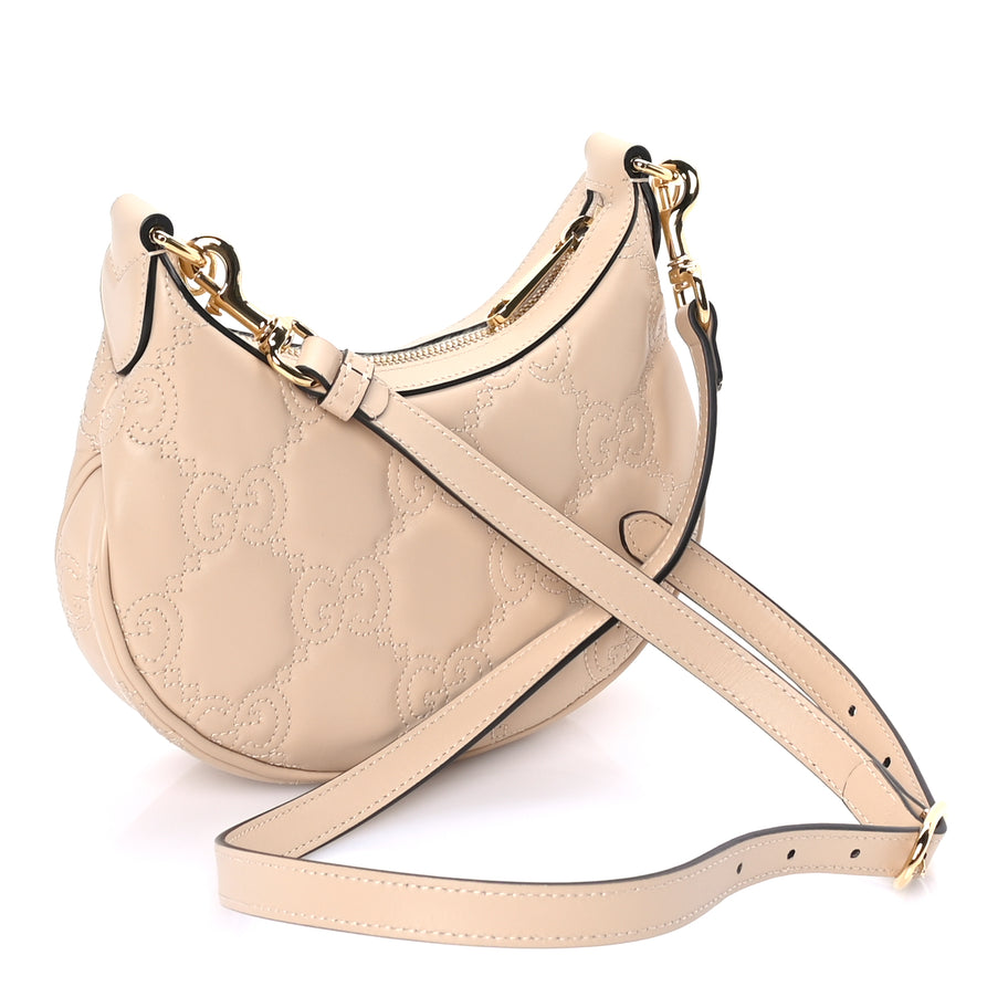 Gucci Calfskin GG Matelasse Mini Hobo Shoulder Bag  Beige Image 2