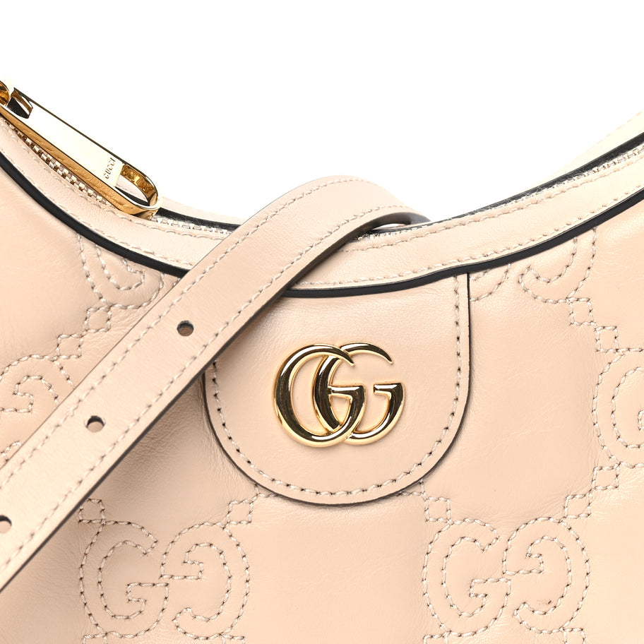 Gucci Calfskin GG Matelasse Mini Hobo Shoulder Bag  Beige Image 6