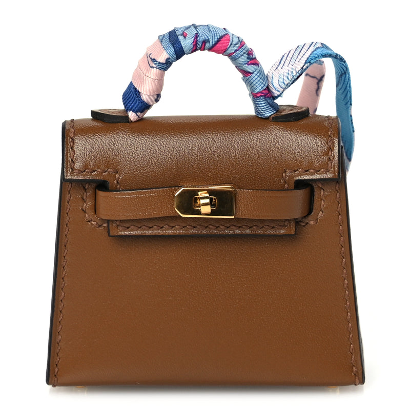  Hermes Tadelakt Mini Kelly Twilly Bag Charm Alezan