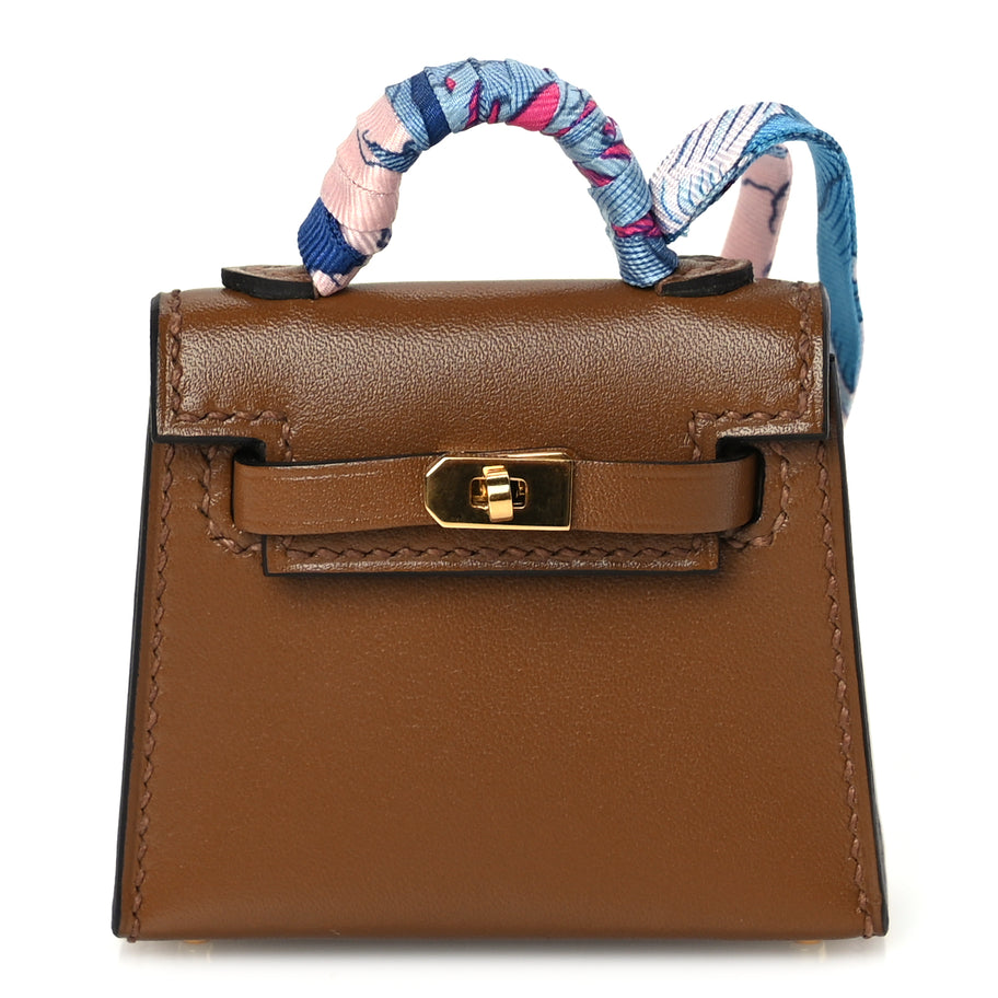 Hermes Tadelakt Mini Kelly Twilly Bag Charm Alezan Image 1