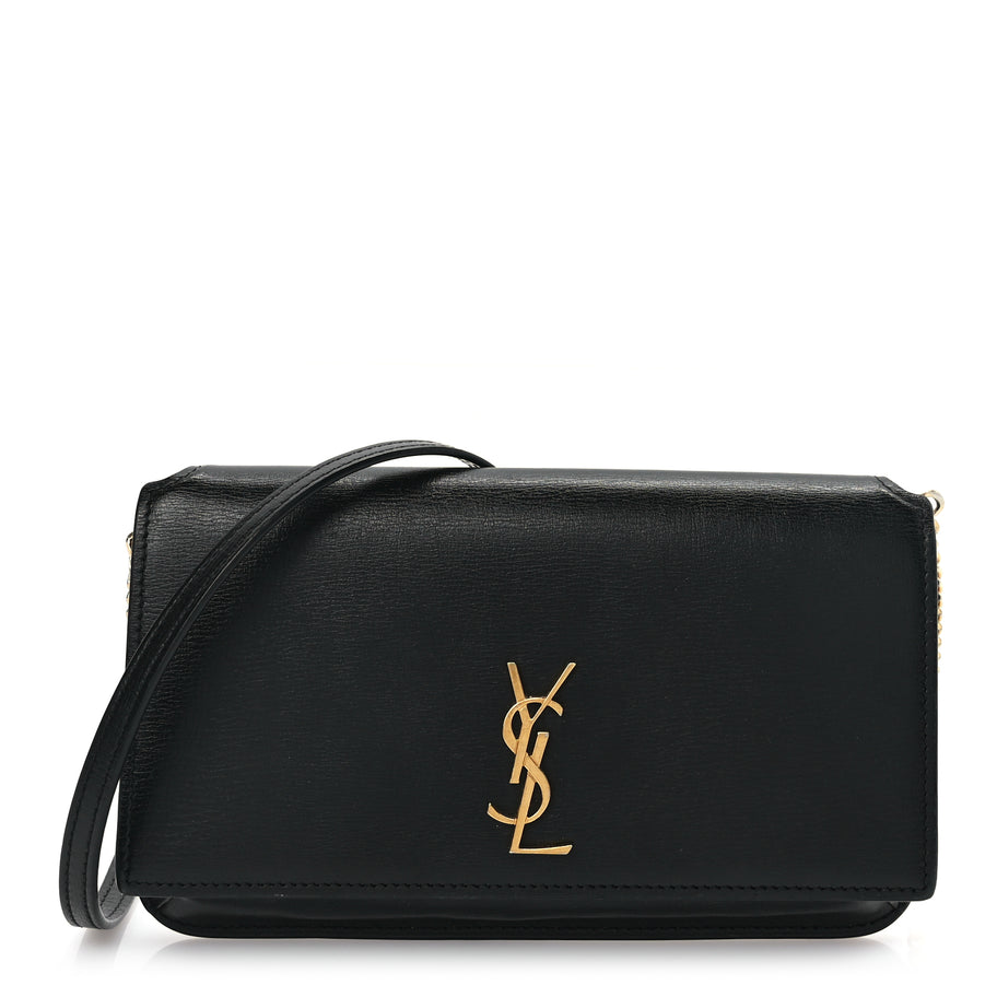 Saint Laurent Smooth Calfskin Monogram Phone Holder Crossbody Black Image 1