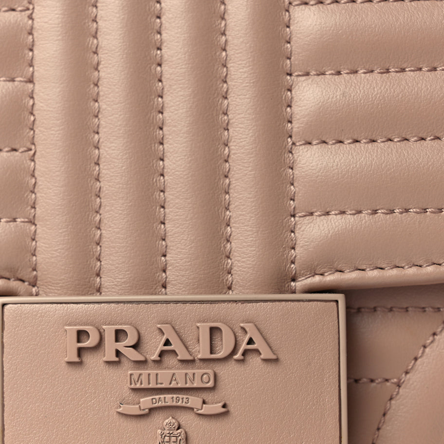 Prada Soft Calfskin Impuntu Embleme Monochrome Flap Shoulder Bag Cipria Image 6