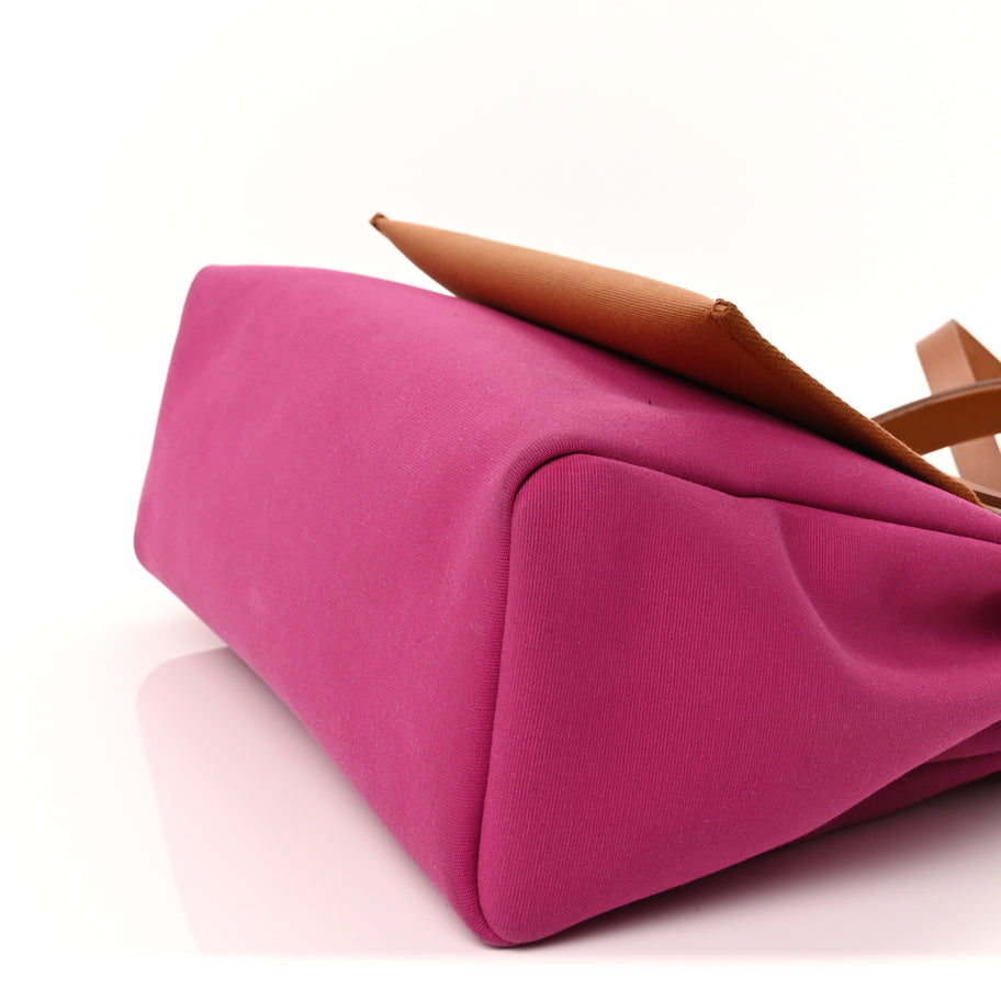 Hermes Toile Militaire Vache Hunter Herbag Zip Retourne 31 PM Rose Pourpre Fauve Image 8