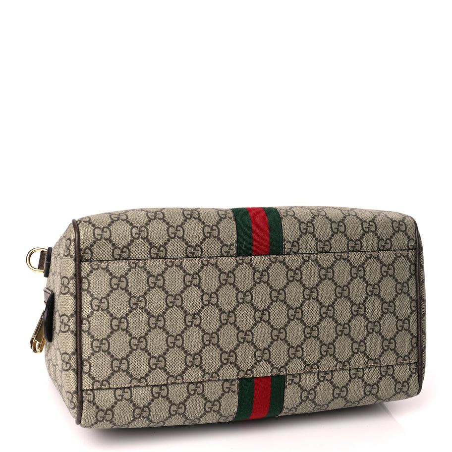 Gucci GG Supreme Monogram Web Medium Ophidia Top Handle Bag Beige Ebony Image 3