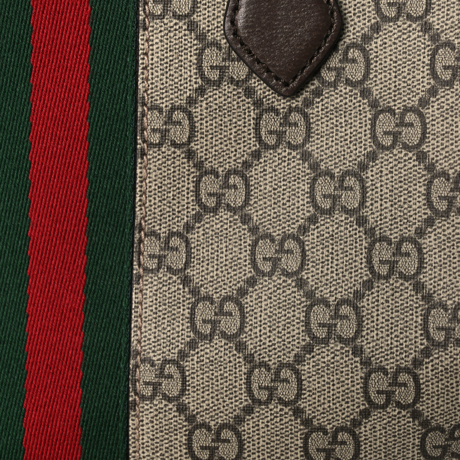 Gucci GG Supreme Monogram Web Medium Ophidia Top Handle Bag Beige Ebony Image 6