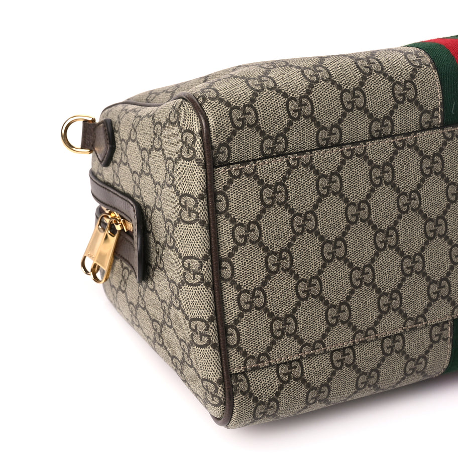 Gucci GG Supreme Monogram Web Medium Ophidia Top Handle Bag Beige Ebony Image 7