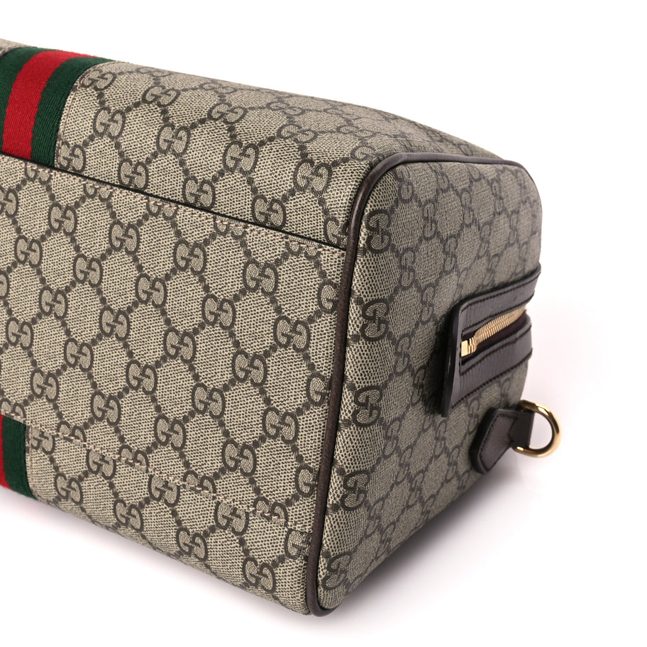 Gucci GG Supreme Monogram Web Medium Ophidia Top Handle Bag Beige Ebony Image 8