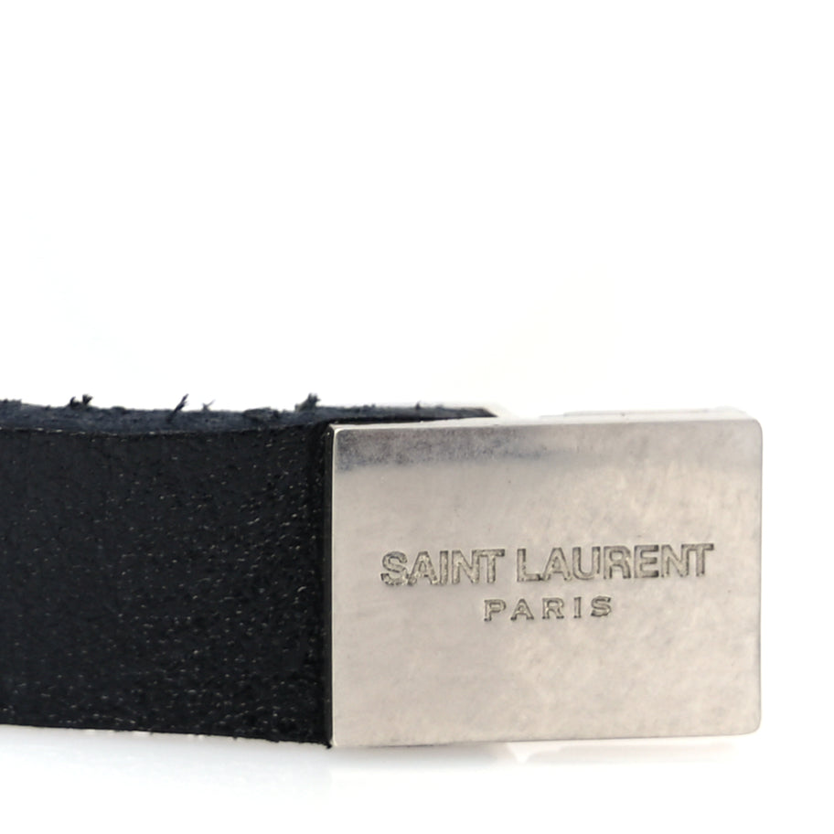 Saint Laurent Calfskin Opyum Double Wrap Bracele Black Image 4