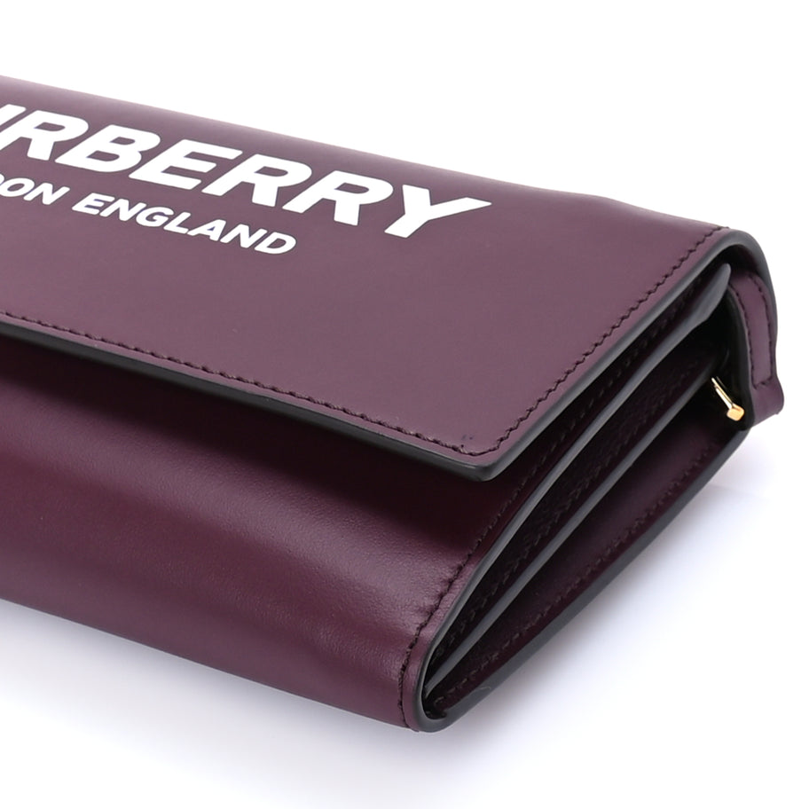 Burberry Calfskin Logo Hazelmere Wallet With Detachable Strap