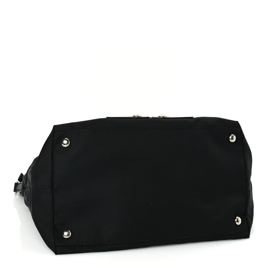 Prada Tessuto Nylon Saffiano Vela Robot Tote Black Image 3