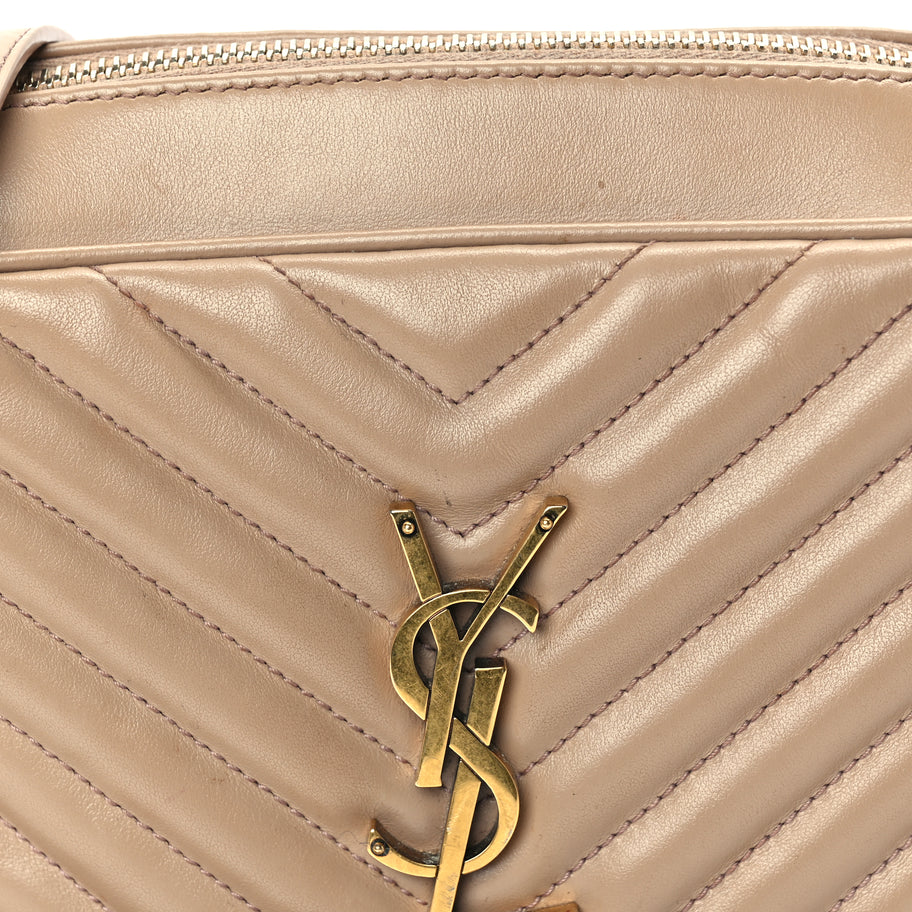 Saint Laurent Calfskin Matelasse Monogram Lou Camera Bag Dark Latte Image 6