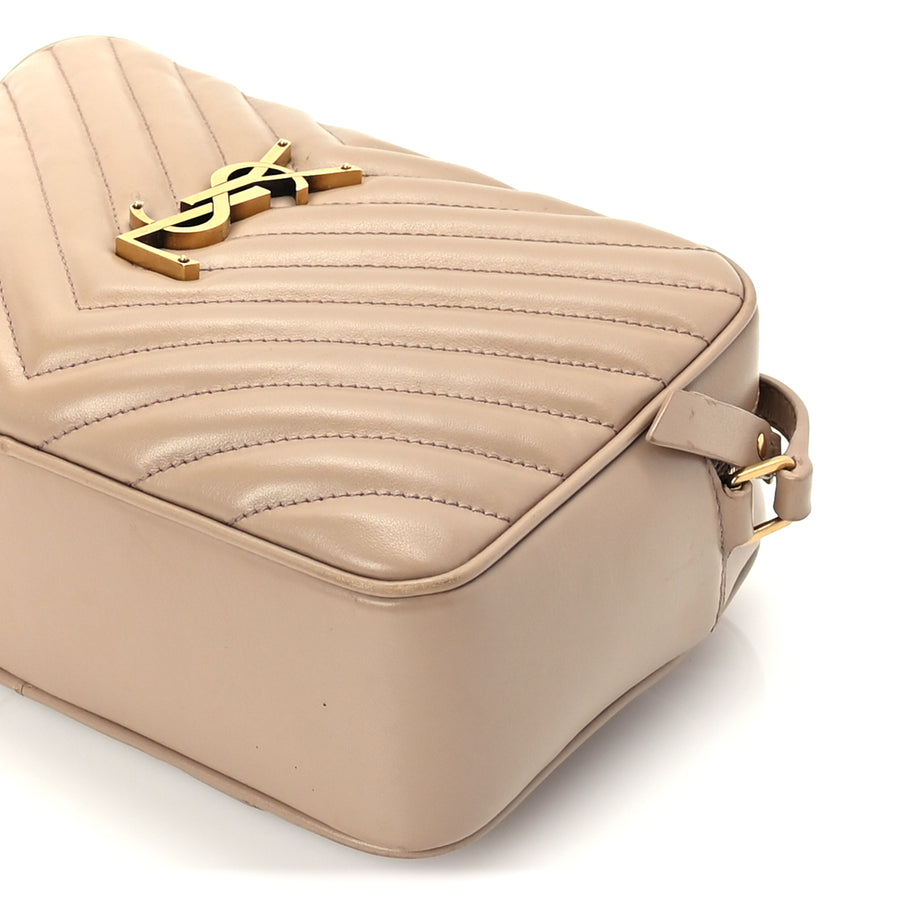 Saint Laurent Calfskin Matelasse Monogram Lou Camera Bag Dark Latte Image 8