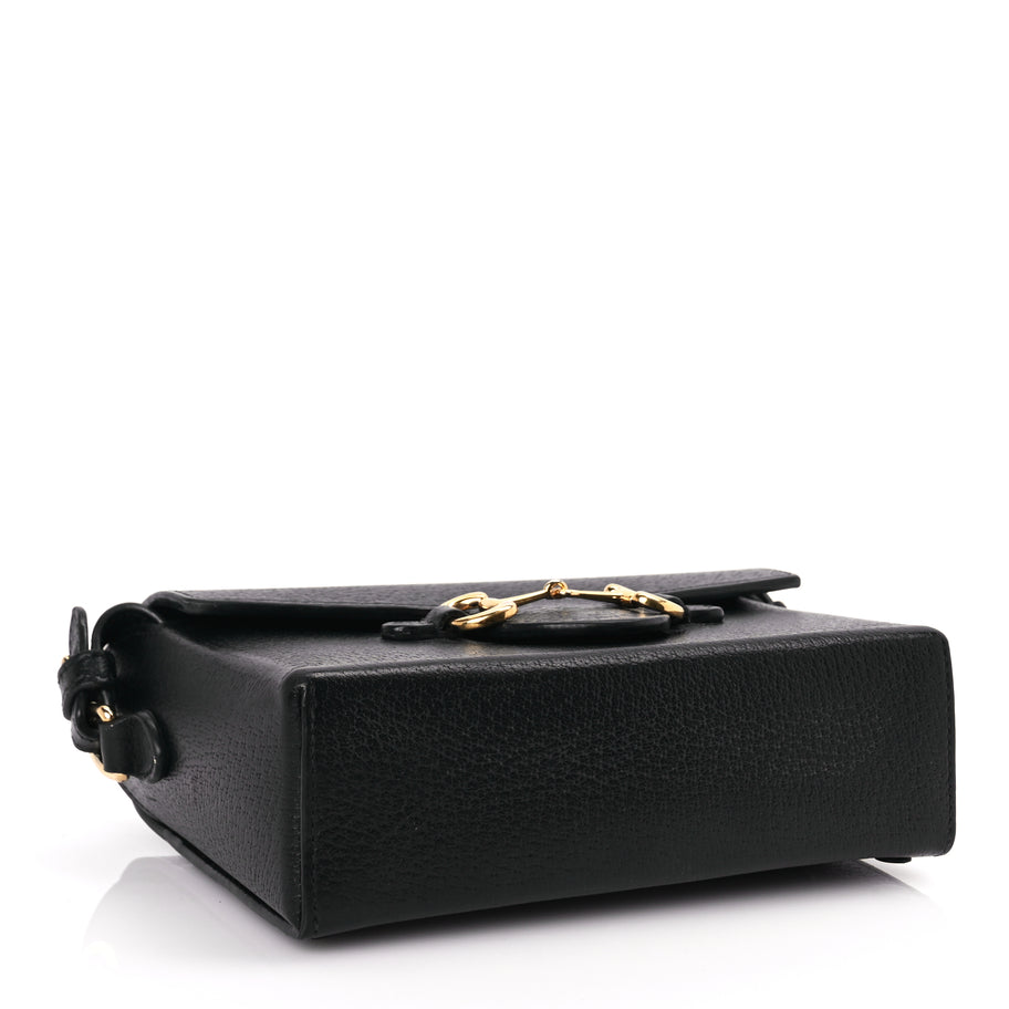 Gucci Calfskin Horsebit 1955 Shoulder Bag Black Image 3