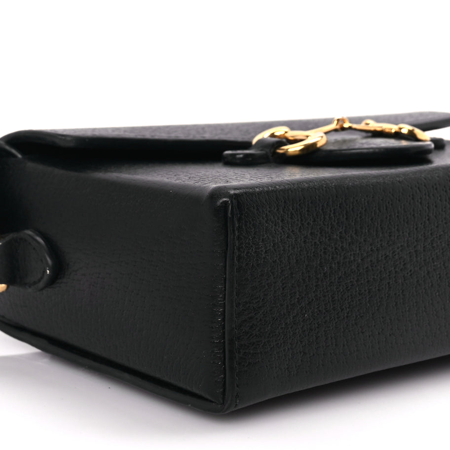 Gucci Calfskin Horsebit 1955 Shoulder Bag Black Image 8