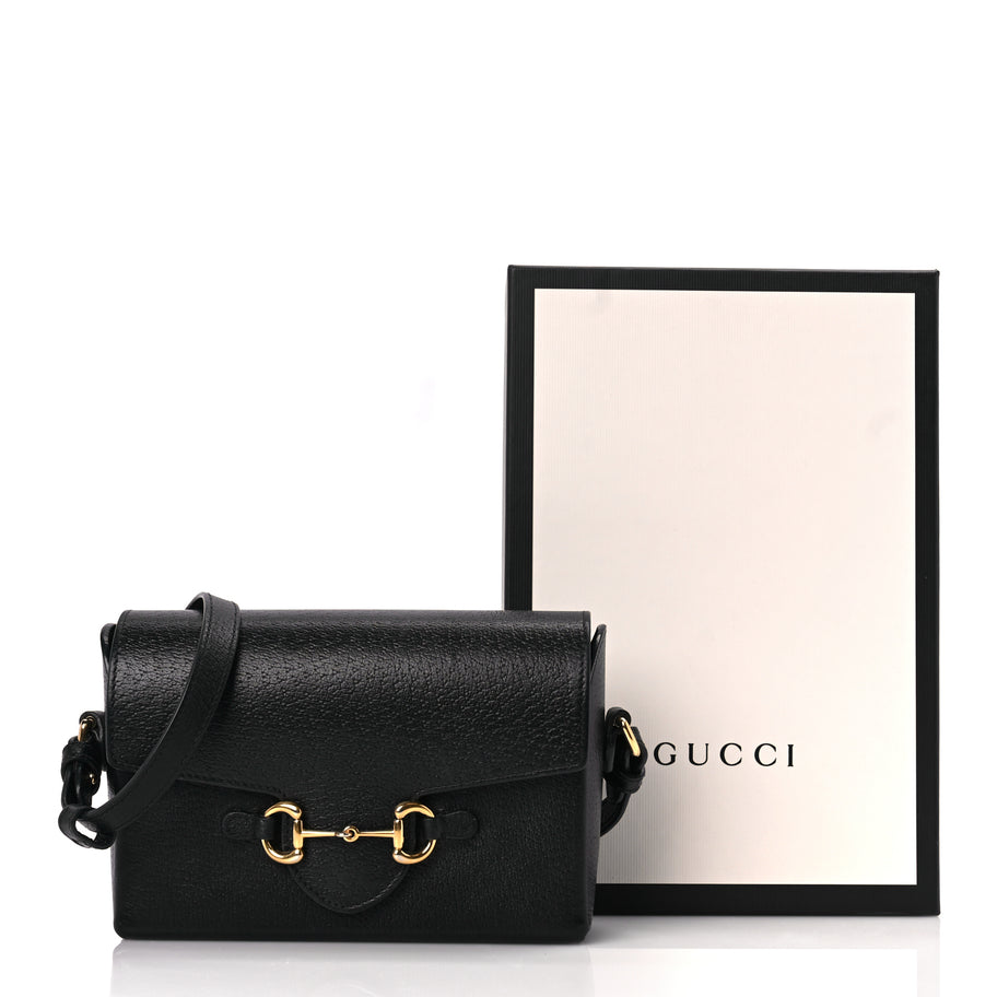 Gucci Calfskin Horsebit 1955 Shoulder Bag Black Image 10