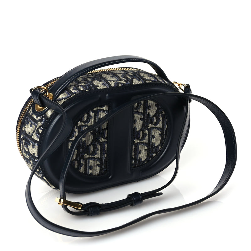  Christian Dior Oblique CD Signature Oval Crossbody Camera Bag Blue Multicolor Blue Multicolor