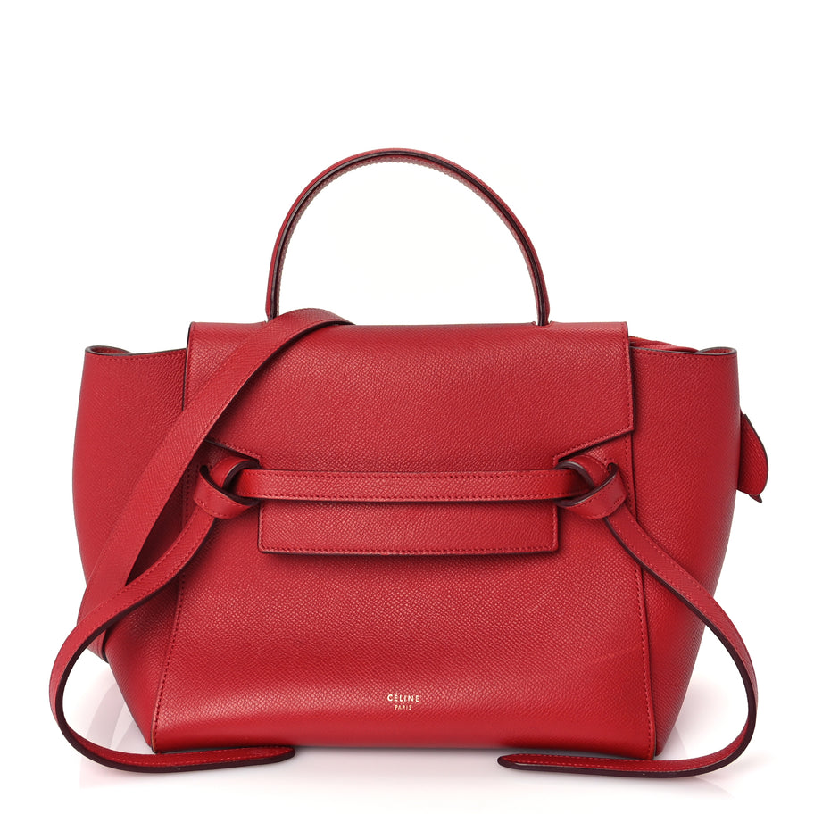 Celine Grained Calfskin Micro Belt Bag Coquelicot Image 1