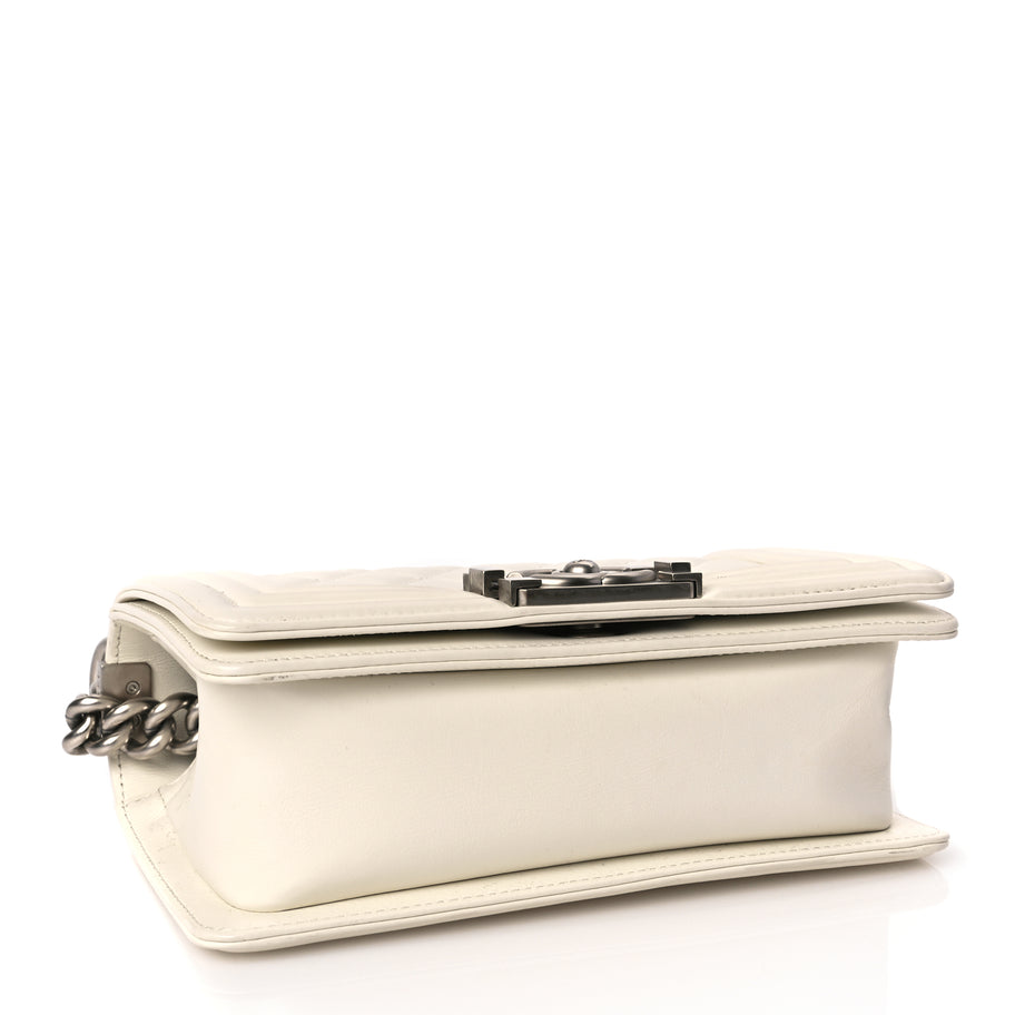 Chanel Calfskin Quilted Small Boy Flap White Image 3