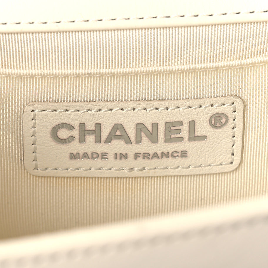 Chanel Calfskin Quilted Small Boy Flap White Image 5