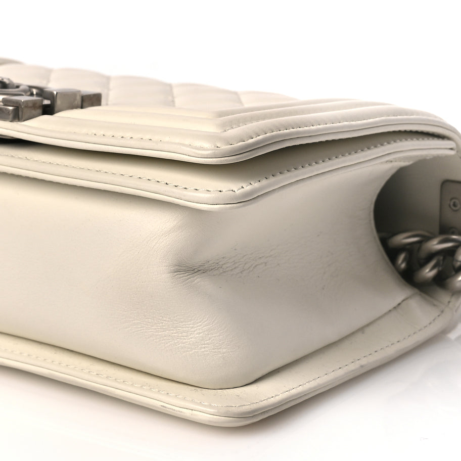 Chanel Calfskin Quilted Small Boy Flap White Image 9