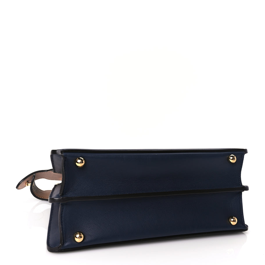 Fendi Vitello Seta Nappa Bi-Color Small Peekaboo I SEE U Satchel Midnight Light Rose Sand Image 3