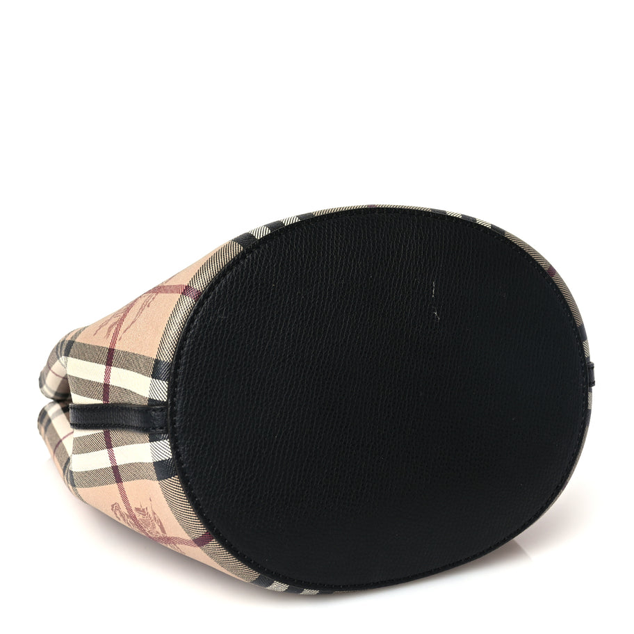 Burberry Haymarket Check Colours Small Lorne Bucket Crossbody Black Image 3