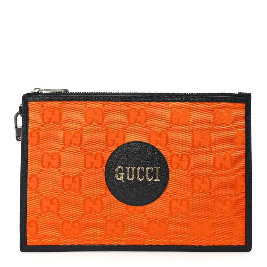 Gucci Econyl Nylon Monogram Off The Grid Zip Pouch Carrot Orange Image 1