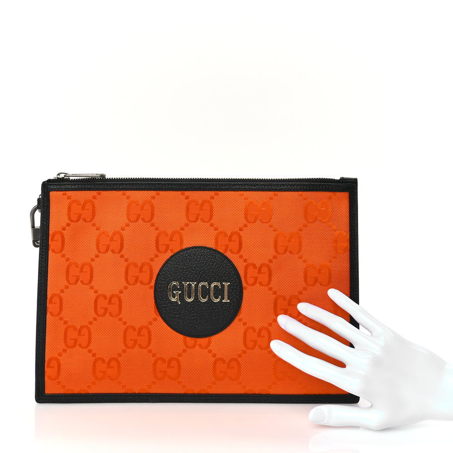 Gucci Econyl Nylon Monogram Off The Grid Zip Pouch Carrot Orange Image 2