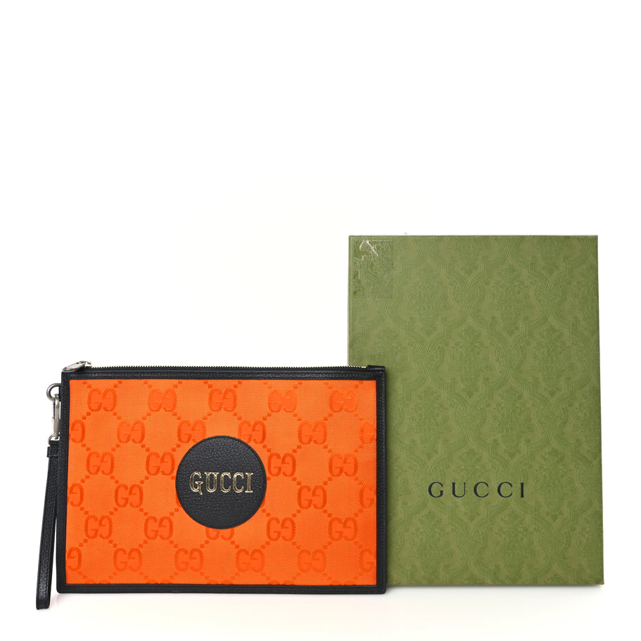Gucci Econyl Nylon Monogram Off The Grid Zip Pouch Carrot Orange Image 3