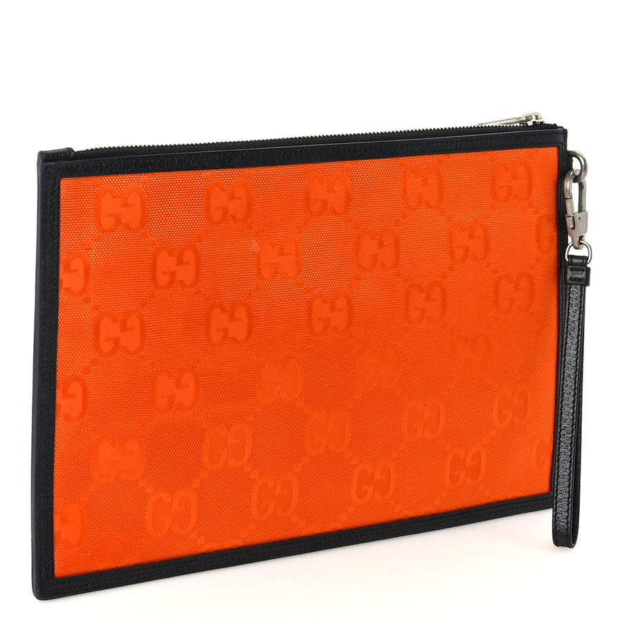 Gucci Econyl Nylon Monogram Off The Grid Zip Pouch Carrot Orange Image 4