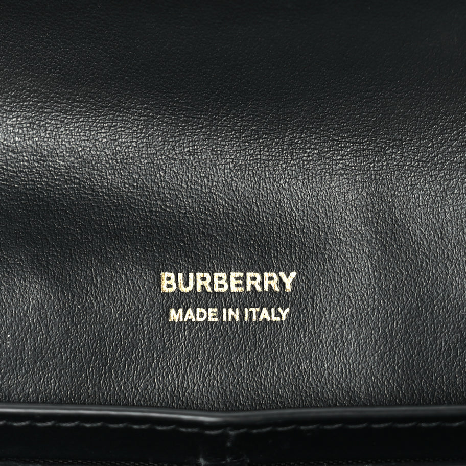 Burberry Calfskin Crocodile Embossed TB Continental Wallet Black Image 6