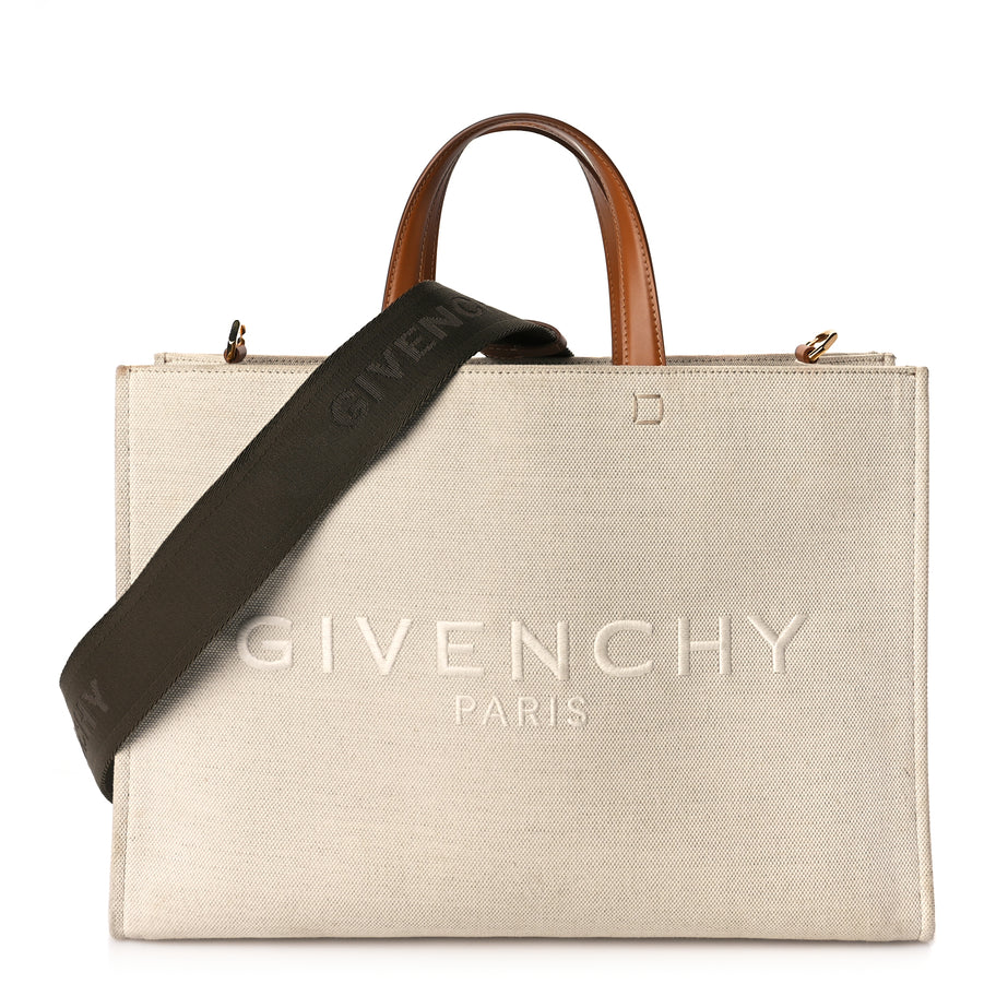 Givenchy Canvas Medium G-Tote Natural Beige Image 1
