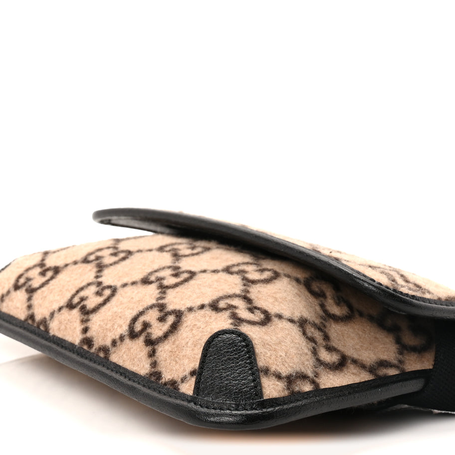 Gucci Covered Wool GG Monogram Slim Belt Bag  Beige Image 8