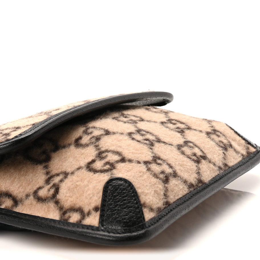 Gucci Covered Wool GG Monogram Slim Belt Bag  Beige Image 9