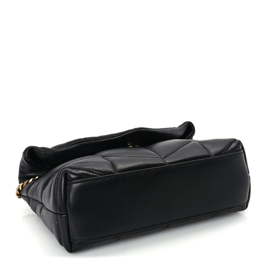 Saint Laurent Lambskin Quilted Toy Loulou Puffer Monogram Chain Satchel Black Image 3