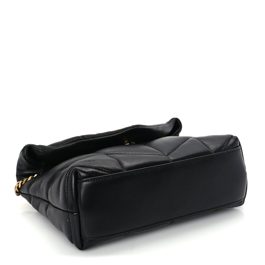 Saint Laurent Lambskin Quilted Toy Loulou Puffer Monogram Chain Satchel Black Image 7