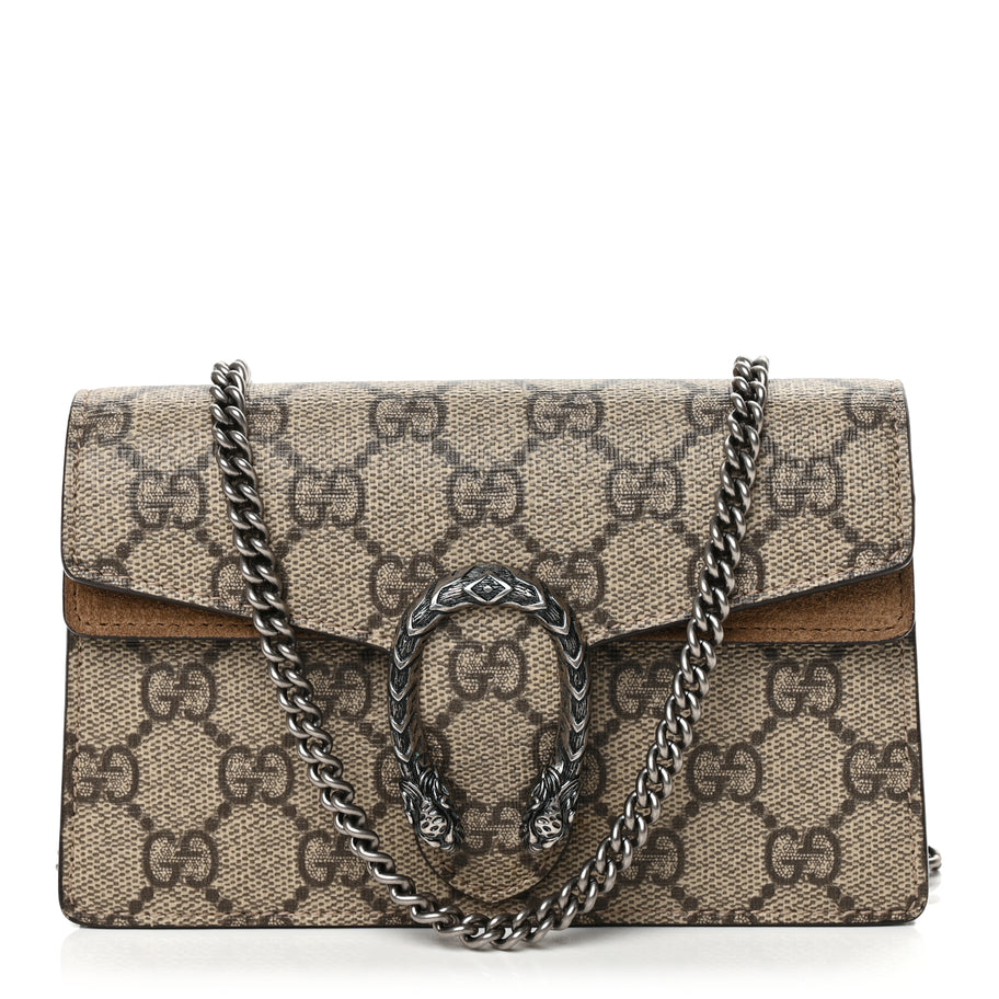 Gucci GG Supreme Monogram Super Mini Dionysus Shoulder Bag Taupe Image 1