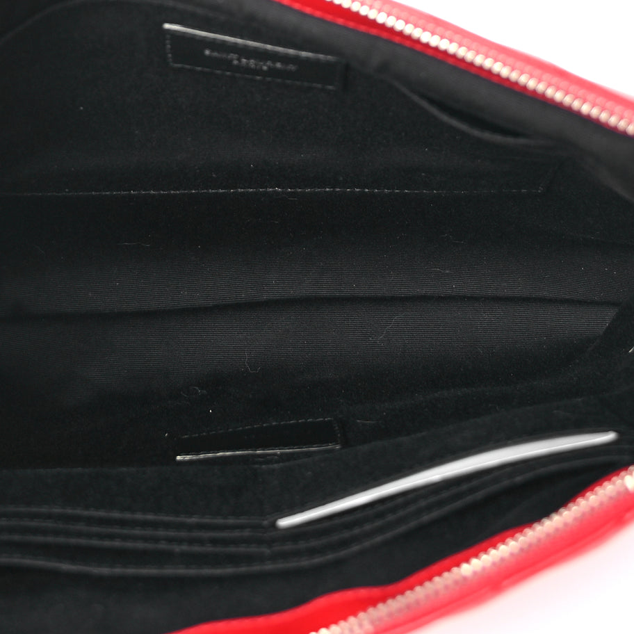 Saint Laurent Calfskin Matelasse Chevron Monogram Document Holder Rouge Eros Image 5