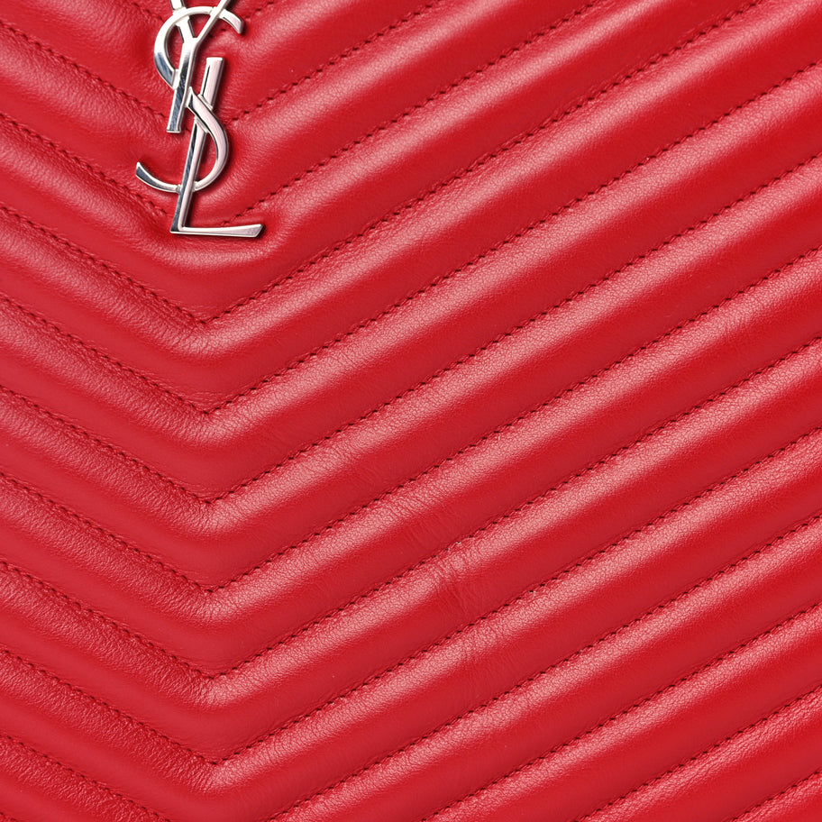 Saint Laurent Calfskin Matelasse Chevron Monogram Document Holder Rouge Eros Image 6