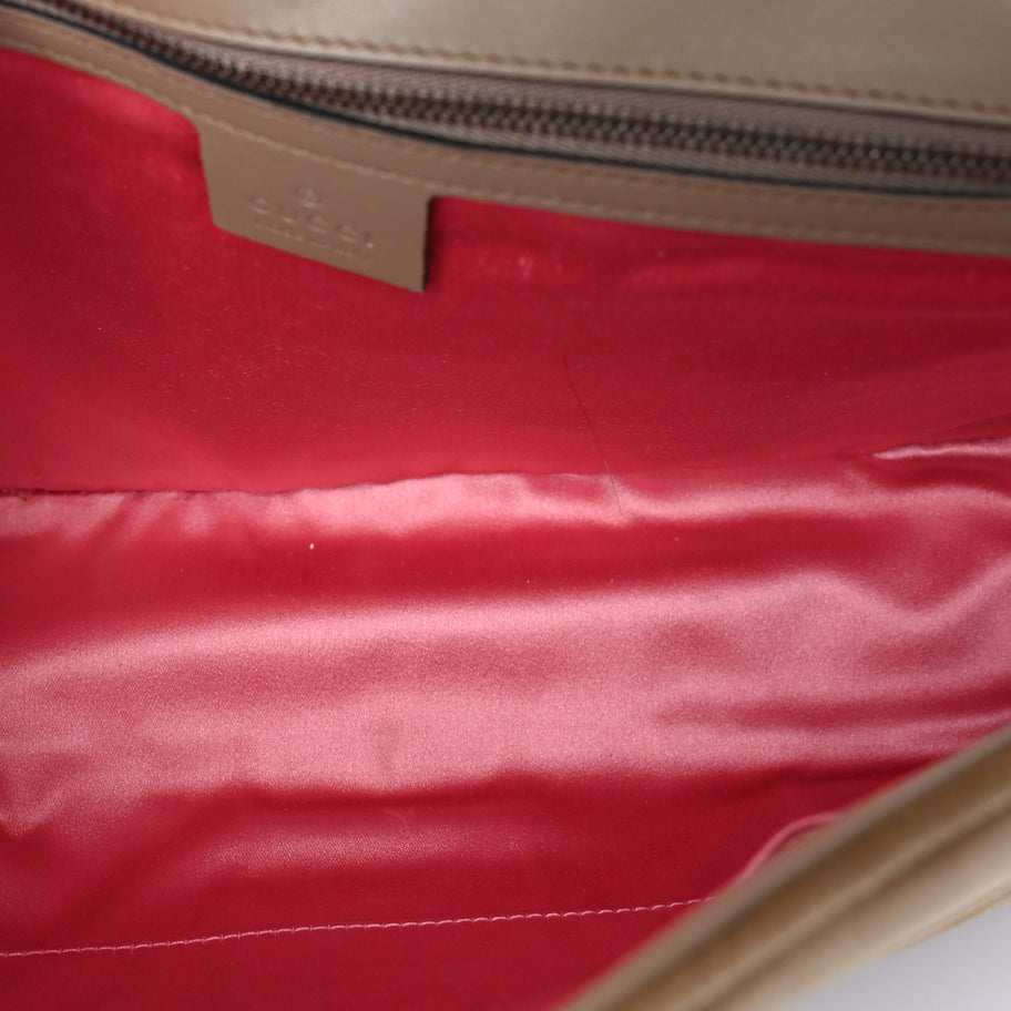Gucci Velvet Matelasse Medium GG Marmont Shoulder Bag  Taupe Image 4