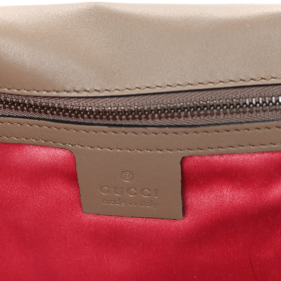 Gucci Velvet Matelasse Medium GG Marmont Shoulder Bag  Taupe Image 5