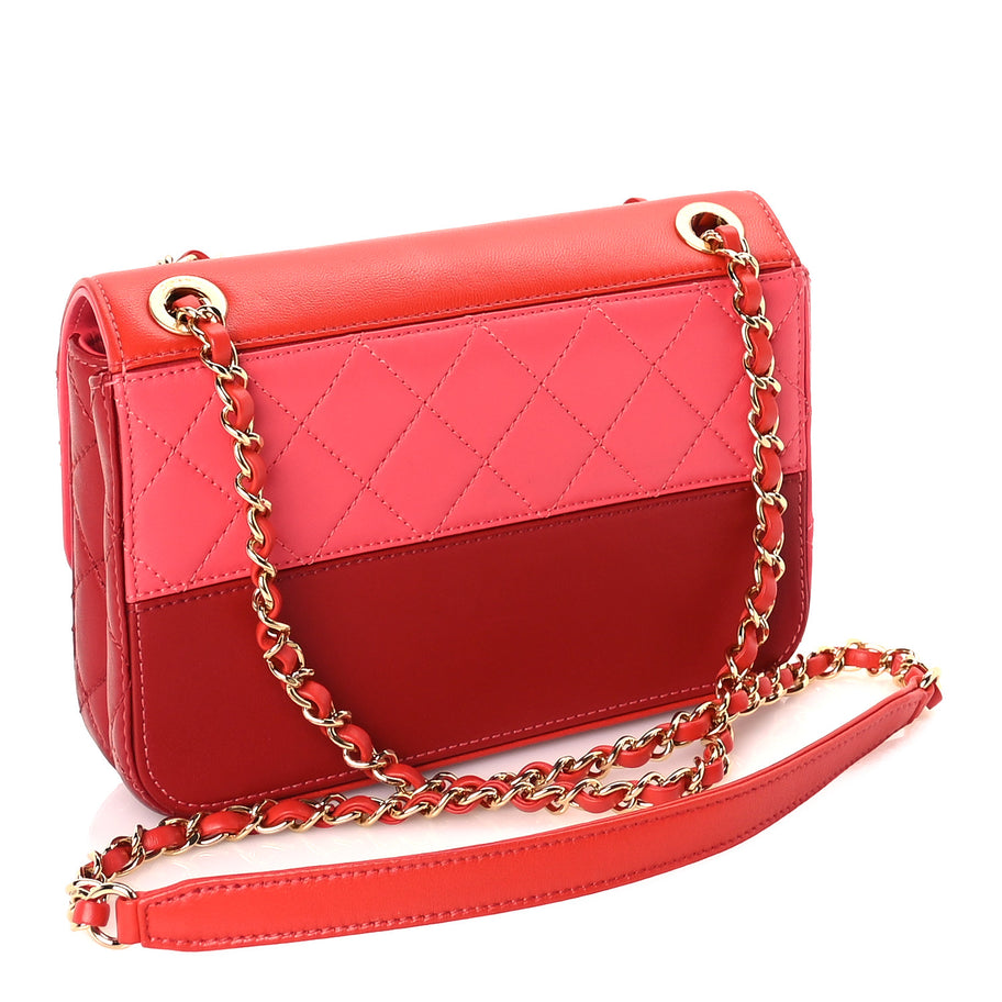 Chanel Lambskin Calfskin Quilted Shoulder Flap Bag  Red Image 2