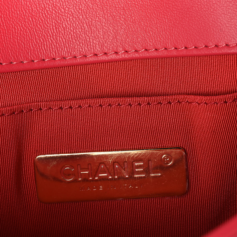 Chanel Lambskin Calfskin Quilted Shoulder Flap Bag  Red Image 5
