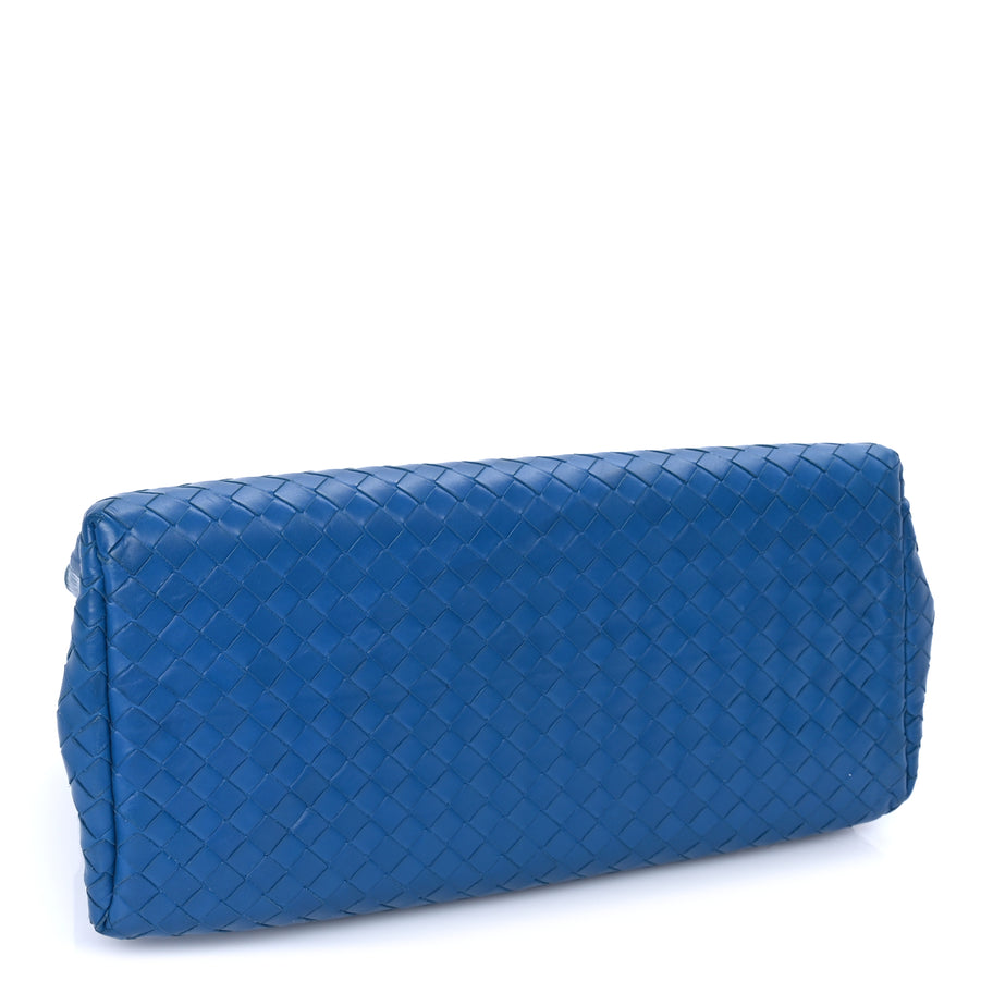 Bottega Veneta Light Calf Intrecciato Small Roma Tote  Blue Image 3