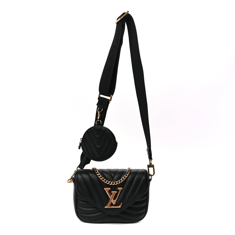  Louis Vuitton Calfskin New Wave Chain MM  Black
