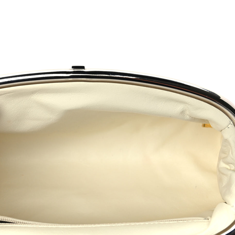 Chanel Lambskin Perforated Timeless Clutch White Image 5