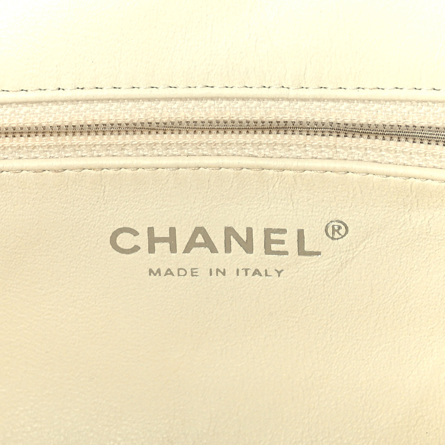 Chanel Lambskin Perforated Timeless Clutch White Image 6