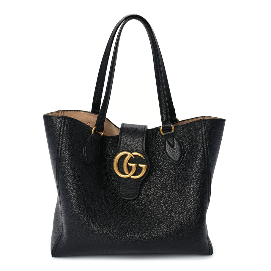 Gucci New Sakai Calfskin Lux Small Dahlia Tote Black | Luxe Collective