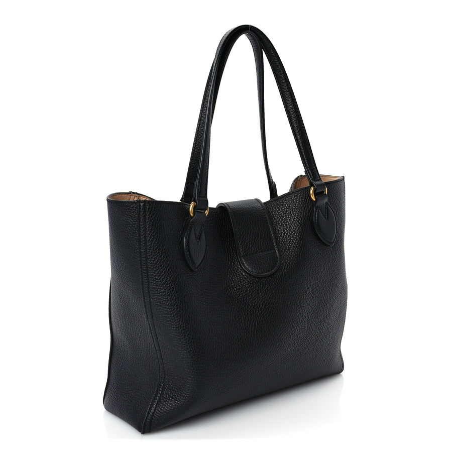 Gucci New Sakai Calfskin Lux Small Dahlia Tote Black | Luxe Collective
